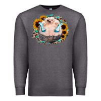 Charcoal Heather Sunflower Leopard Hedgehog Premium Sweatshirt - Jasminsmagicworld