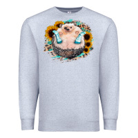 Heather Grey Sunflower Leopard Hedgehog Premium Sweatshirt - Jasminsmagicworld