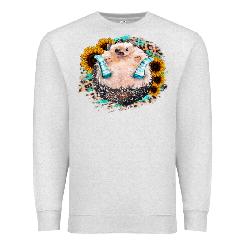 Sunflower Leopard Hedgehog Premium Sweatshirt by Jasminsmagicworld | Teevron