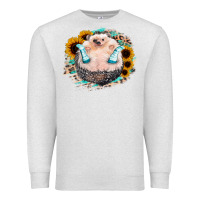 Oatmeal Heather Sunflower Leopard Hedgehog Premium Sweatshirt - Jasminsmagicworld