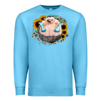 Ocean Blue Sunflower Leopard Hedgehog Premium Sweatshirt - Jasminsmagicworld