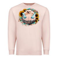 Pale Pink Sunflower Leopard Hedgehog Premium Sweatshirt - Jasminsmagicworld