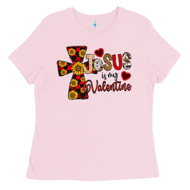 Jesus Is My Valentine Cross Ladies Tee by CowhideDigitalArt | Teevron