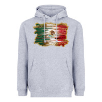 Heather Grey mexican flag with leopard Heavyweight Hoodie - RanaPortraitStore