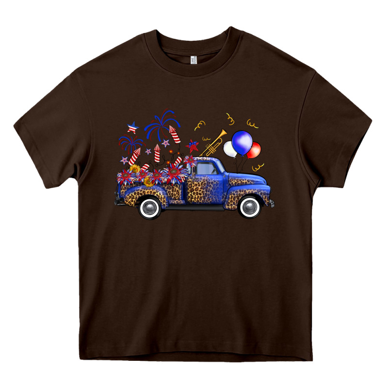 Western Truck Fourth Of July Heavy Core Tee by FaDigitalArtStudio | Teevron