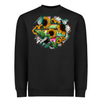 Black Texas Map Sunflower Cactus Serape Heavyweight Sweatshirt - RanaPortraitStore