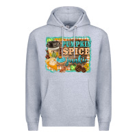Heather Grey pumpkin spice junkie Premium Hoodie - BarkalooDesign
