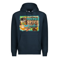 Navy pumpkin spice junkie Premium Hoodie - BarkalooDesign