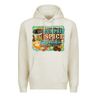 Oatmeal Heather pumpkin spice junkie Premium Hoodie - BarkalooDesign
