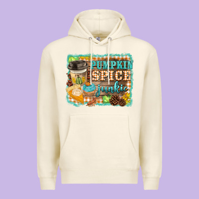 Pumpkin Spice Junkie Premium Hoodie Designed By Barkaloodesign
