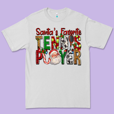 Santa's Favorite Tennis Player For Christmas Premium Tee Designed By Fadigitalartstudio