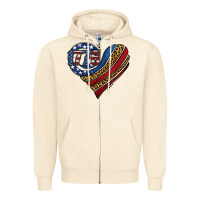 Sandshell american western leopard flag heart Zipper Hoodie - Jasminsmagicworld
