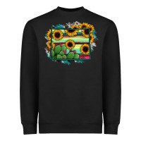 Black Wyoming Map Sunflower Cactus Serape Heavyweight Sweatshirt - RanaPortraitStore