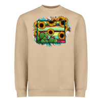 Mushroom Wyoming Map Sunflower Cactus Serape Heavyweight Sweatshirt - RanaPortraitStore