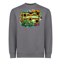 Storm Wyoming Map Sunflower Cactus Serape Heavyweight Sweatshirt - RanaPortraitStore