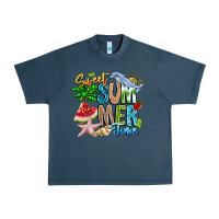Midnight Navy summer time Urban Heavy Tee - CowhideDigitalArt