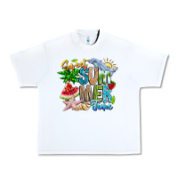 White summer time Urban Heavy Tee - CowhideDigitalArt
