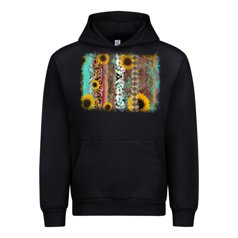 Aztec Leopard Turquoise Sunflower Background Urban Hoodie by RanaPortraitStore | Teevron