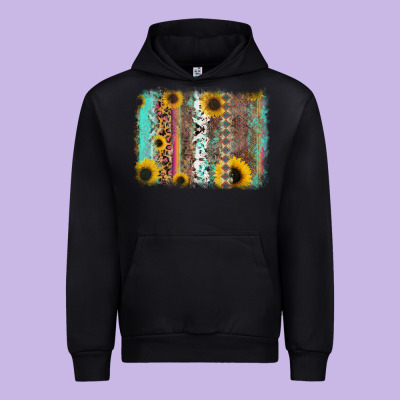 Aztec Leopard Turquoise Sunflower Background Urban Hoodie Designed By Ranaportraitstore