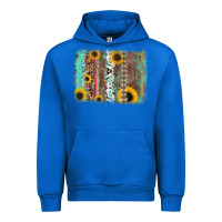 Cobalt aztec leopard turquoise sunflower background Urban Hoodie - RanaPortraitStore