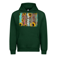 Forest Green aztec leopard turquoise sunflower background Urban Hoodie - RanaPortraitStore