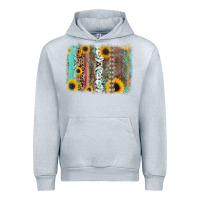 Heather Grey aztec leopard turquoise sunflower background Urban Hoodie - RanaPortraitStore