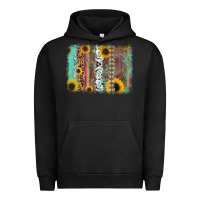 Pigment Black aztec leopard turquoise sunflower background Urban Hoodie - RanaPortraitStore