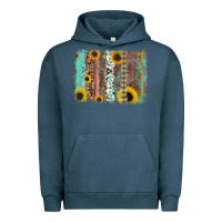 Pigment Midnight Navy aztec leopard turquoise sunflower background Urban Hoodie - RanaPortraitStore