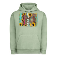 Pigment Oil Green aztec leopard turquoise sunflower background Urban Hoodie - RanaPortraitStore