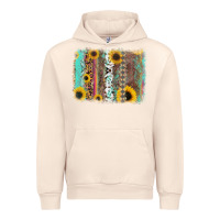 Sandshell aztec leopard turquoise sunflower background Urban Hoodie - RanaPortraitStore