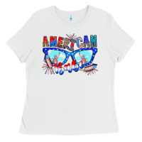 White American babe Ladies Tee - CowhideDigitalArt