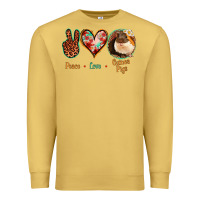 Antique Gold Peace Love Guinea Pigs Premium Sweatshirt - Jasminsmagicworld