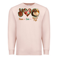 Pale Pink Peace Love Guinea Pigs Premium Sweatshirt - Jasminsmagicworld