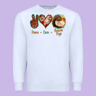 Peace Love Guinea Pigs Premium Sweatshirt Designed By Jasminsmagicworld