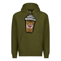 Army Green leopard glitter coffee cup Premium Hoodie - Jasminsmagicworld