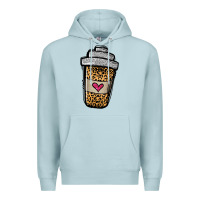 Blue Mist leopard glitter coffee cup Premium Hoodie - Jasminsmagicworld