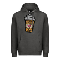 Charcoal Heather leopard glitter coffee cup Premium Hoodie - Jasminsmagicworld