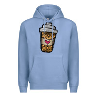 Colony Blue leopard glitter coffee cup Premium Hoodie - Jasminsmagicworld
