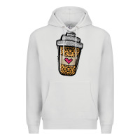 Leopard Glitter Coffee Cup Premium Hoodie | Teevron