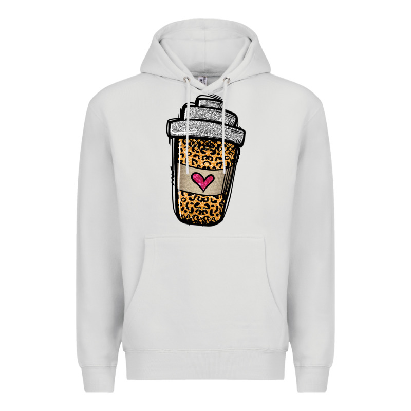 Leopard Glitter Coffee Cup Premium Hoodie by Jasminsmagicworld | Teevron