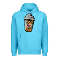 Ocean Blue leopard glitter coffee cup Premium Hoodie - Jasminsmagicworld