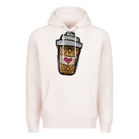 Pale Pink leopard glitter coffee cup Premium Hoodie - Jasminsmagicworld