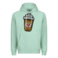 Seafoam leopard glitter coffee cup Premium Hoodie - Jasminsmagicworld