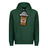 Sports Green leopard glitter coffee cup Premium Hoodie - Jasminsmagicworld