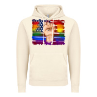 Vintage Artic lgbtq flag and american flag with hand Vintage Hoodie - Artiststas