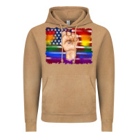 Vintage Camel lgbtq flag and american flag with hand Vintage Hoodie - Artiststas