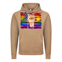 Vintage Coffee lgbtq flag and american flag with hand Vintage Hoodie - Artiststas