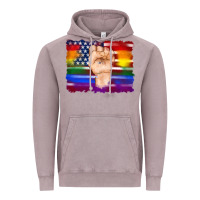Vintage Zinc lgbtq flag and american flag with hand Vintage Hoodie - Artiststas