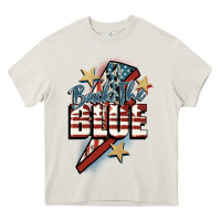 Cream Back the blue Heavy Core Tee - FaDigitalArtStudio
