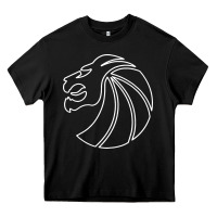 Black outline seven lions Heavy Core Tee - artisFamous